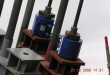 2 x 100 ton calibrated hollow jack used for tensioning